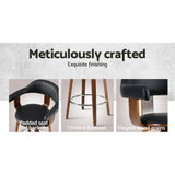 Pair of Artiss leather seat wooden leg bar stools in contemporary kitchen — Allure Home Collections