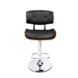 Artiss black leather gas lift bar stool at kitchen island — Allure Home Collections