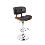 Cowes Wooden Gas Lift Bar Stool, Black