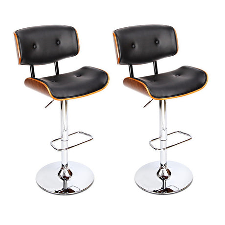 Side profile of Artiss bar stool showing steel base and gas lift — Allure Home Collections
