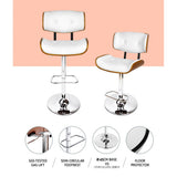 Artiss white leather bar stool padded seat close-up — Allure Home Collections