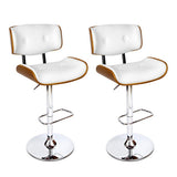 Cowes Wooden Gas Lift Bar Stool, White 2pcs