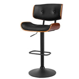 Artiss all black gas lift bar stool footrest and base detail — Allure Home Collections