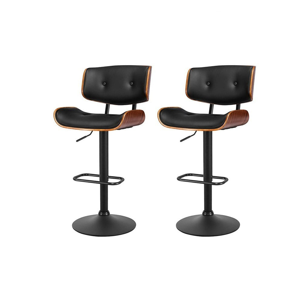 Blind Bight black gas lift swivel bar stool with chrome base in a modern kitchen