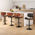 Artiss adjustable all black leather gas lift bar stools set of 4 — Allure Home Collections