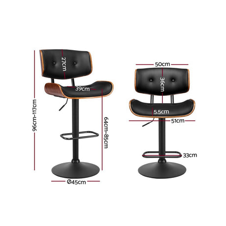 Blind Bight black gas lift swivel bar stool with chrome base in a modern kitchen