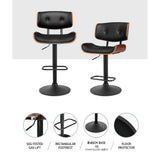 Side profile of Artiss all black bar stool showing black base — Allure Home Collections