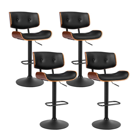 Blind Bight black gas lift swivel bar stool with chrome base in a modern kitchen