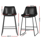 Mount Eliza Bar Stool, Black 2pcs