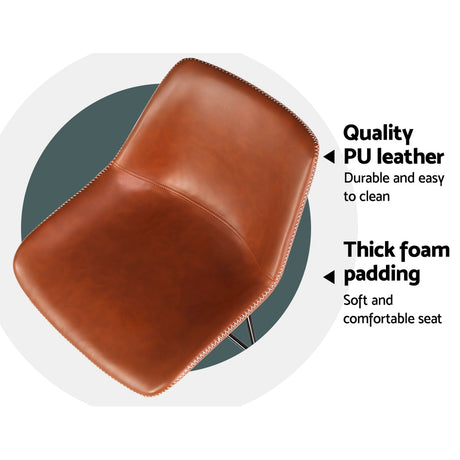 Pair of Artiss Fenella leather bar stools in contemporary kitchen — Allure Home Collections