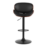 Artiss Joyce vintage bar stool black leather seat and swivel detail — Allure Home Collections