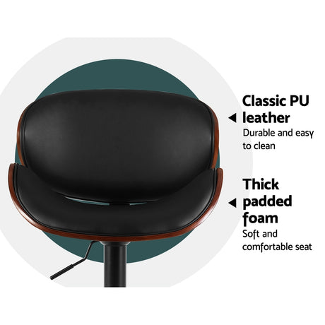 Pair of Artiss Joyce leather bar stools in contemporary kitchen — Allure Home Collections