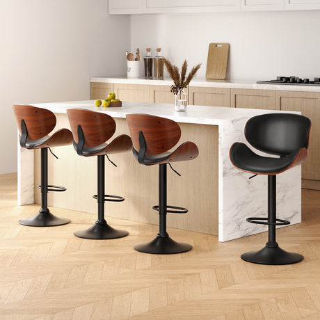Artiss Joyce black PU leather gas lift bar stools set of 4 — Allure Home Collections