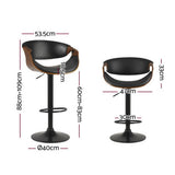 Artiss Ambrus bar stool curved frame and padded armrest detail — Allure Home Collections