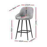Artiss Arugmi bar stool upholstered seat and backrest detail — Allure Home Collections