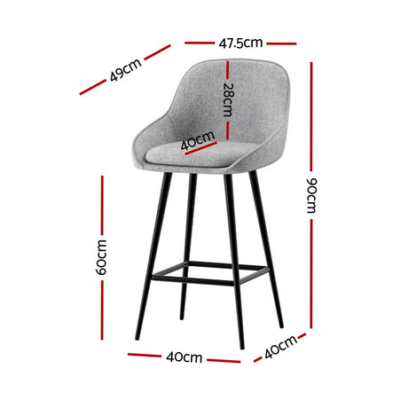 Artiss Arugmi bar stool upholstered seat and backrest detail — Allure Home Collections