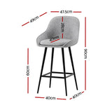 Beaumaris grey upholstered bar stool with winged backrest at a kitchen counter