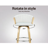 Artiss Ricardo bar stool padded seat close-up showing leather upholstery — Allure Home Collections