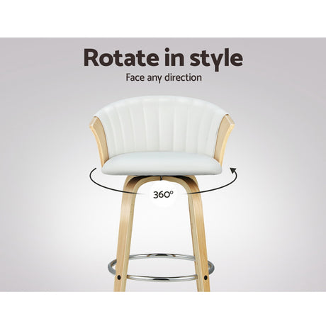Artiss Ricardo bar stool padded seat close-up showing leather upholstery — Allure Home Collections