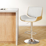 Artiss Galina swivel leather bar stool single with wood grain finish — Allure Home Collections