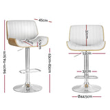 Artiss Galina bar stool wood grain base and leather seat detail — Allure Home Collections