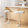 Bittern white faux leather bentwood swivel bar stool with gas lift in a kitchen