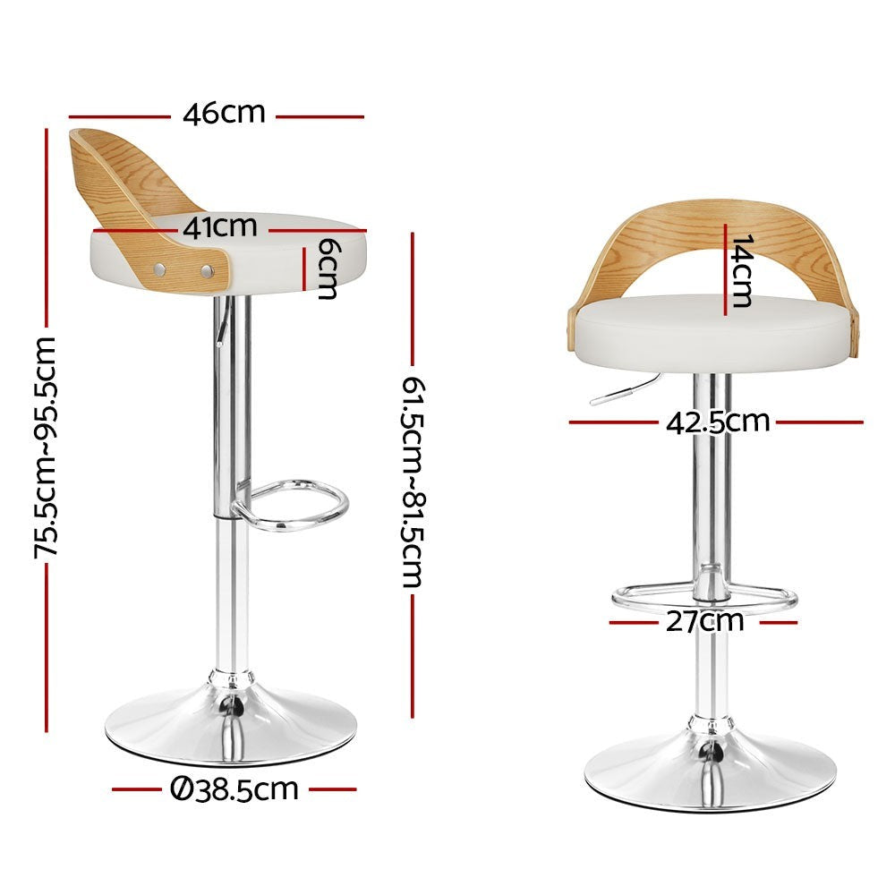 Bittern Swivel Bar Stool, White 2pcs