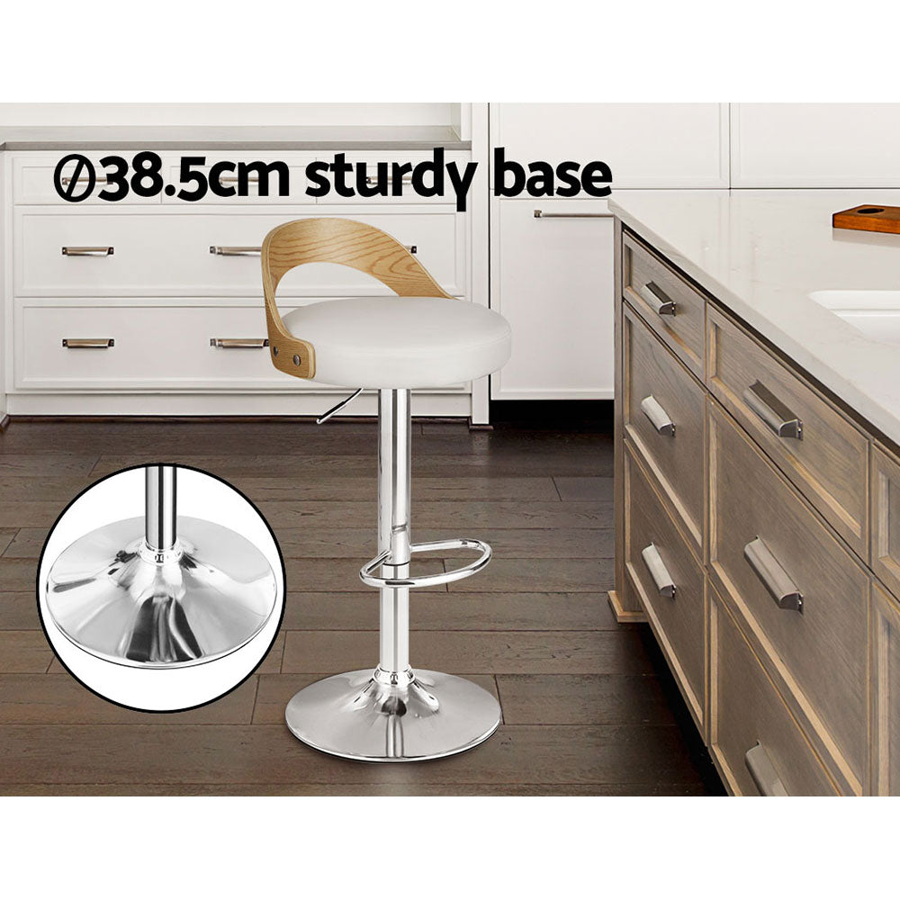 Side profile of Artiss Publia bar stool showing bentwood frame — Allure Home Collections