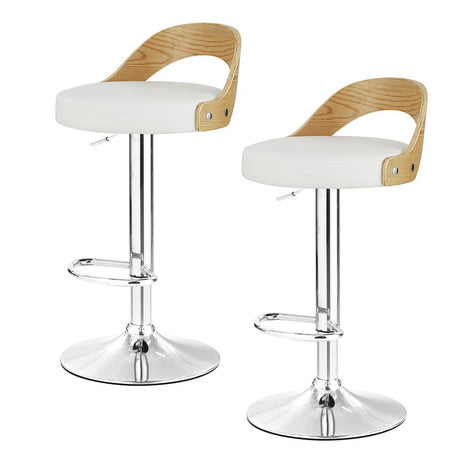 Bittern Swivel Bar Stool, White 2pcs