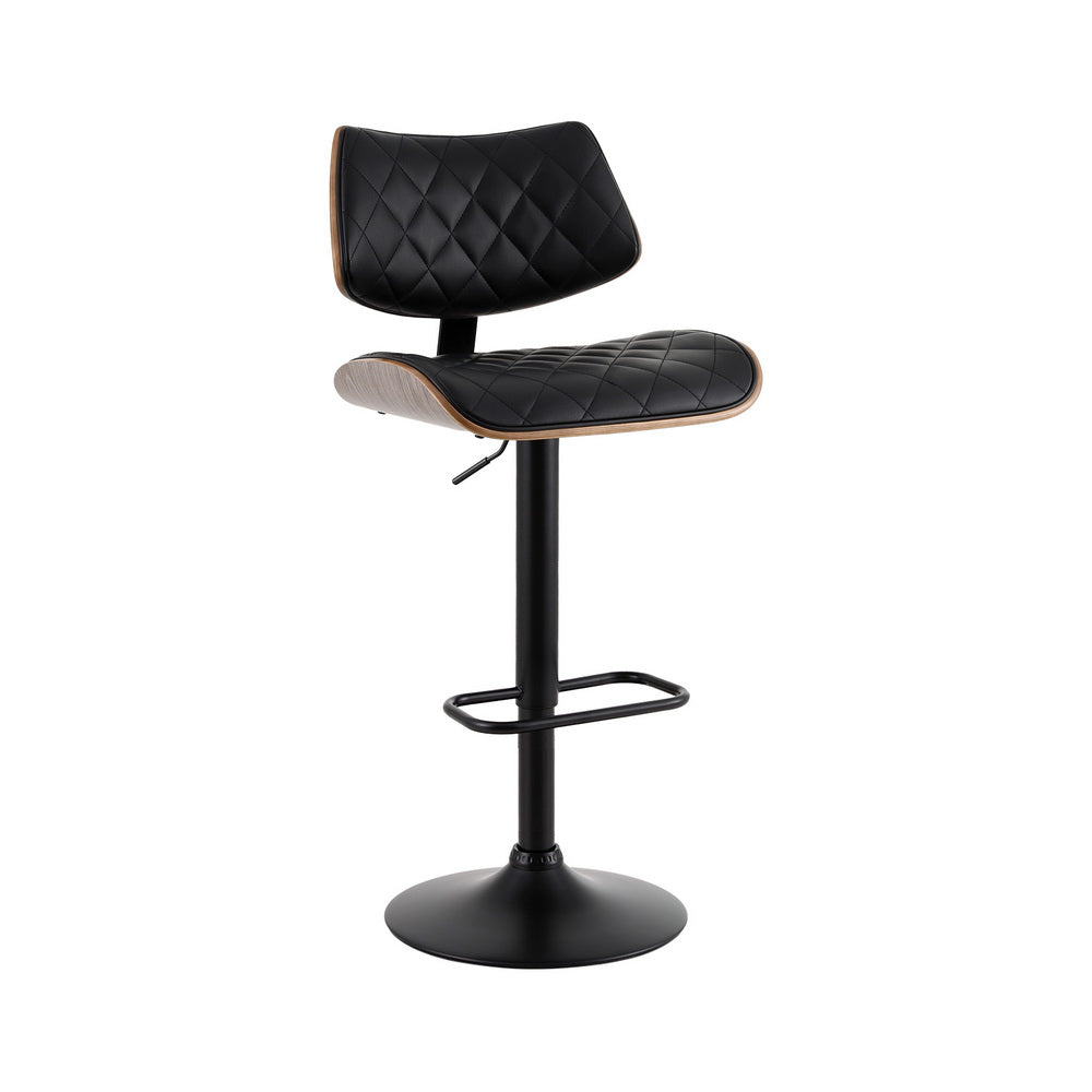 Artiss Quilla adjustable gas lift bar stool with bentwood back and PU leather seat — Allure Home Collections