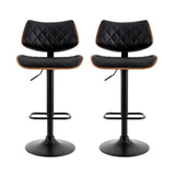 Mount Martha Gas Lift Bar Stool, Black 2pcs