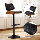 Mount Martha Gas Lift Bar Stool, Black 2pcs