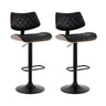 Artiss gas lift PU leather bar stools with bentwood shell pair — Allure Home Collections