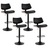 Artiss gas lift PU leather bar stools with bentwood frame set of 4 — Allure Home Collections