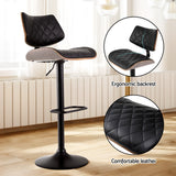 Artiss bar stool leather seat close-up showing bentwood back — Allure Home Collections