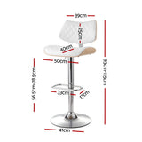 Artiss Quilla white bar stool PU leather seat and bentwood back detail — Allure Home Collections