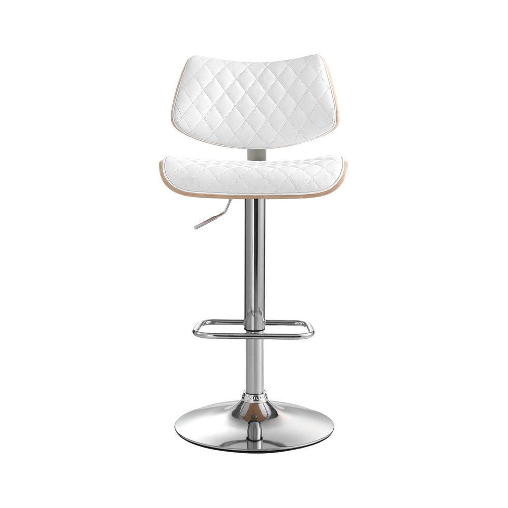 Artiss Quilla white gas lift bar stool at kitchen counter — Allure Home Collections