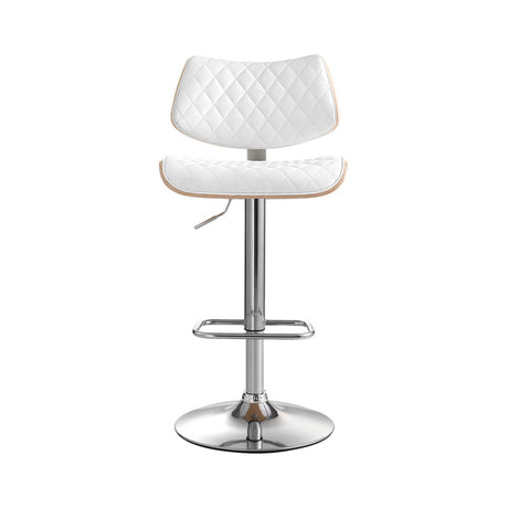 Artiss Quilla white gas lift bar stool at kitchen counter — Allure Home Collections