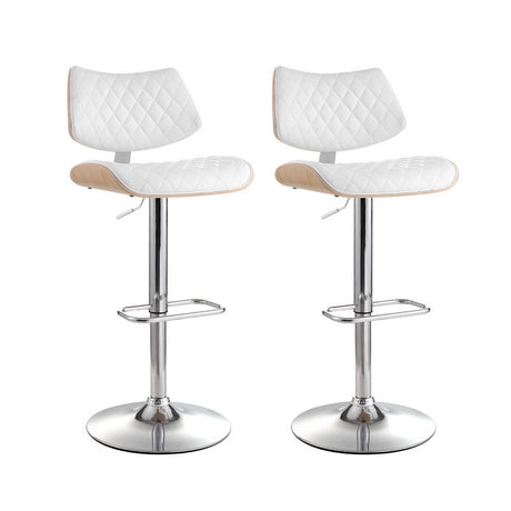 Artiss bar stool PU leather seat and bentwood shell detail — Allure Home Collections