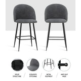 Artiss Fenille Sherpa Bar Stools - Set of 2