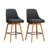 Artiss swivel bar stools with wooden legs and faux linen seat — pair — Allure Home Collections