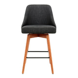 Boneo Swivel Bar Stool, Charcoal 2pcs