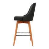 Boneo Swivel Bar Stool, Charcoal 2pcs