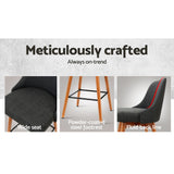Side profile of Artiss bar stool showing wooden legs and mid-height backrest — Allure Home Collections