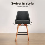 Artiss bar stool seat upholstery close-up showing faux linen — Allure Home Collections