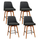 Tootgarook charcoal faux linen swivel bar stool in a modern kitchen