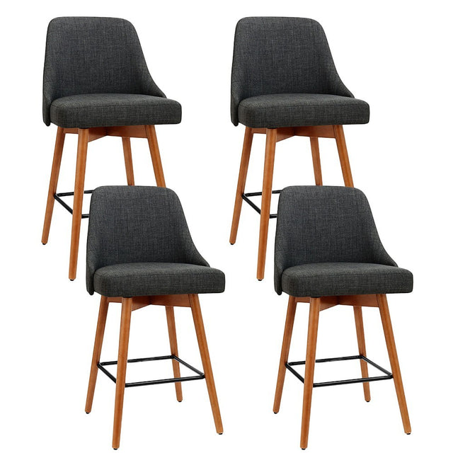 Tootgarook charcoal faux linen swivel bar stool in a modern kitchen