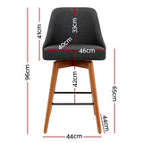 Artiss charcoal swivel bar stool faux linen seat and plywood frame detail — Allure Home Collections
