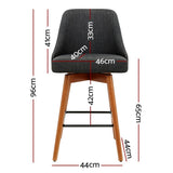 Tootgarook Swivel Bar Stool, Charcoal 4pcs