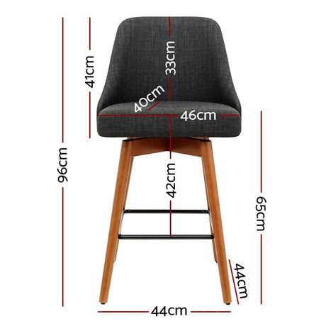 Tootgarook Swivel Bar Stool, Charcoal 4pcs